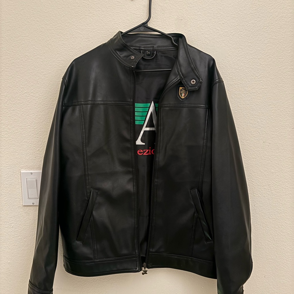 Armani Collezioni MENS Black Leather Jacket